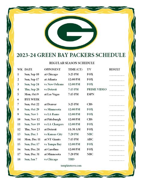 packers season schedule 2023